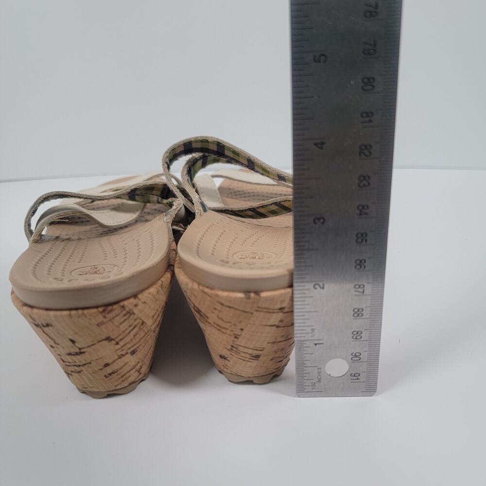 Crocs Womens 8W Aleigh Cork Wedge Strappy Slip On Sandals - Picture 10 of 10